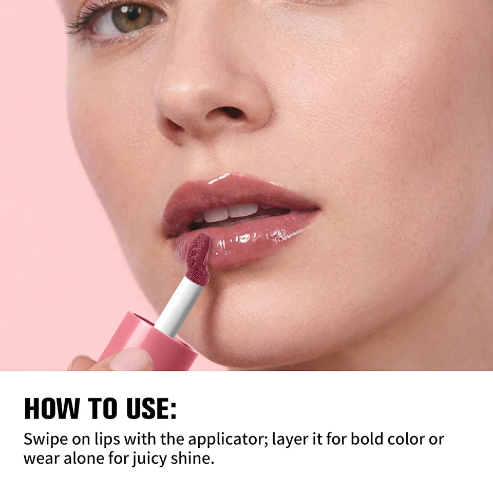 Juicy Box Shape Lip Tint Gloss Moisturizing Lightweight & Non-Sticky Lip Staion Long-Lasting High Shine Finish Lips Makeup