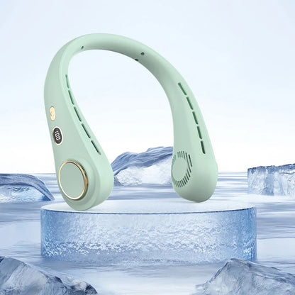 Portable Hanging Neck Fan Rechargeable Personal Neck Ventilator Digital Display Personal Cooling For Outdoor Travel Sports