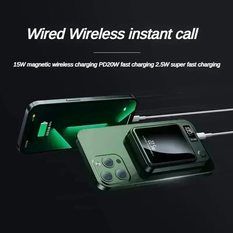 Lenovo Magnetic Wireless Power Bank 500000mAh PD22.5W Large Capacity Fast Charging External Battery For iPhone Huawei Samsung