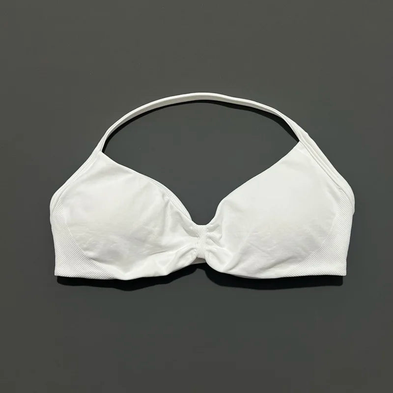 Impact Sports Bra - High Support Strappy Halter Bra With Removable Pads