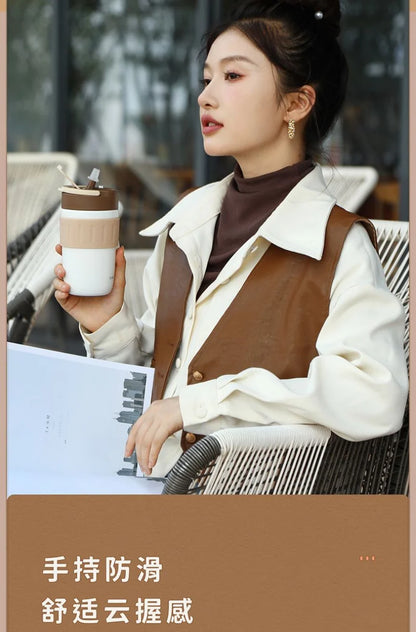 MIJIA Stainless Steel Coffee Cup 400ML Thermos Mug Leak-Proof Thermos Travel Thermal Vacuum Flask Insulated Cup Water Bottle