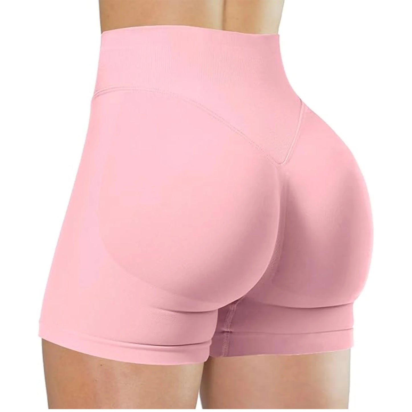 High Waisted Yoga Shorts – Comfortable Solid Color Fitness Pants for Women