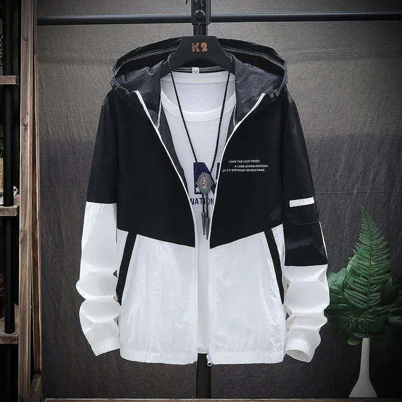 Korean Style Sun Protection Hoodie Jacket for Men Thin Breathable UV Shield Outdoor Windbreaker Fishing Hiking Sun Jacket Unisex