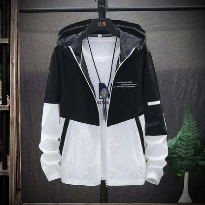 Korean Style Sun Protection Hoodie Jacket for Men Thin Breathable UV Shield Outdoor Windbreaker Fishing Hiking Sun Jacket Unisex