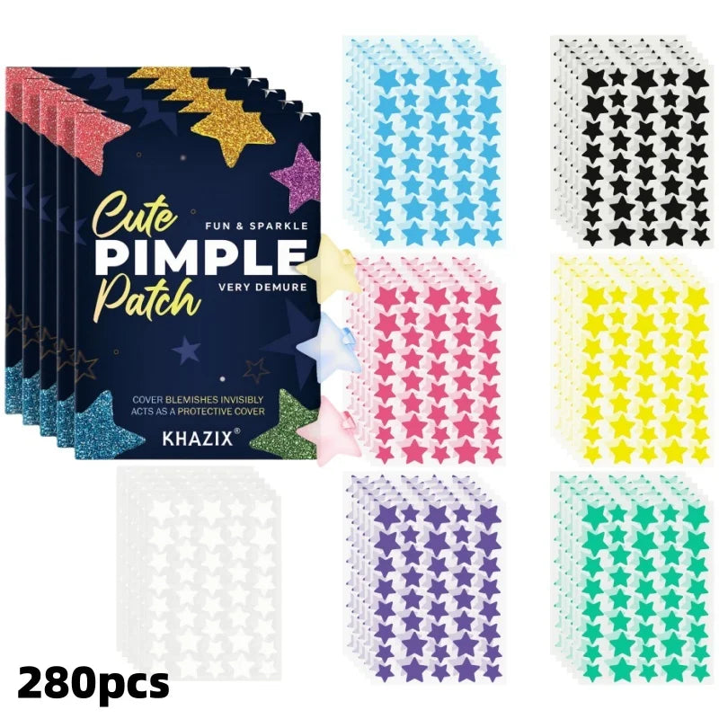 1400 pieces of multi-color star acne patches, facial acne patches, concealer acne patches, and pimples patches, ultra-thin