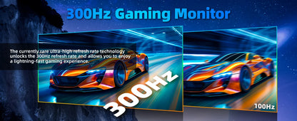27 Inch Gaming Monitor - 2K 1440P IPS, 300Hz Refresh Rate, 0.8ms Response Time