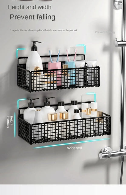 Multifunctional Bathroom Organiser - Wall Mount Toiletries Storage Rack