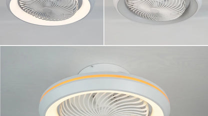 6-Speed Enclosed Circular Fan Light with Remote Control, Bedroom Fan Light, Living Room Bedroom Dining Room Ceiling Light