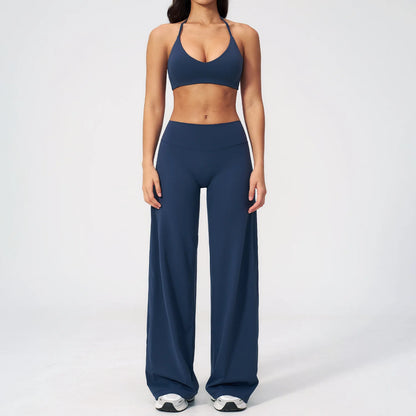 Women's Fitness Set Gym Tracksuit Breathable Sports Bra Flared Trousers Suit Workout Clothing Sportswear Female Athletic Wear