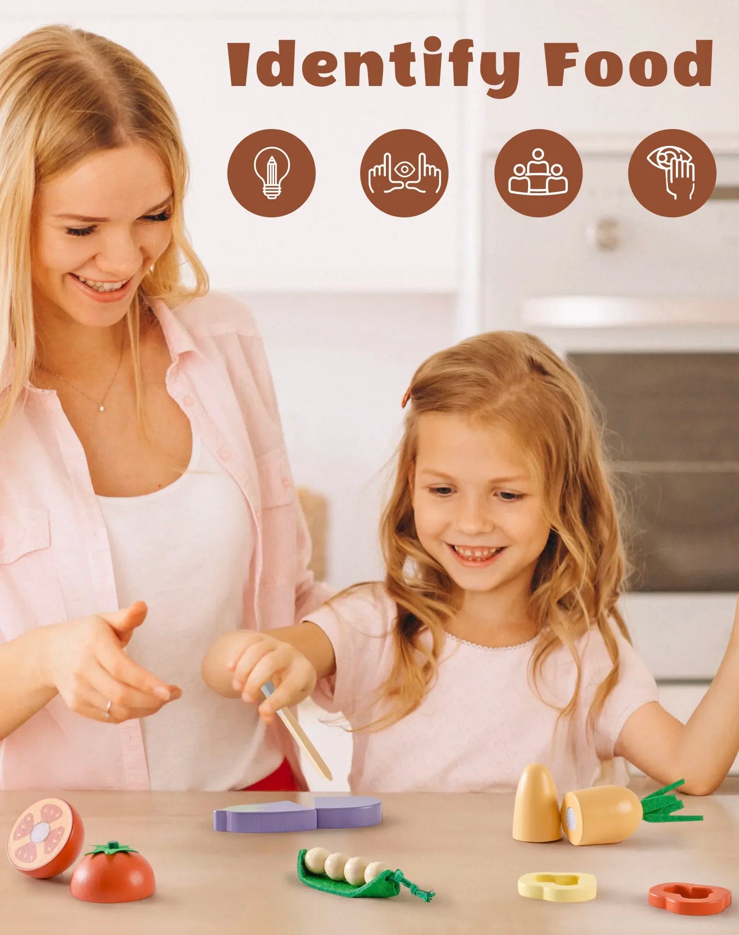 Robotime Robud Kitchen Pretend Toy Wooden Classic Game Educational Toy For Children Kids Gift Cutting Fruit Vegetable Food Set