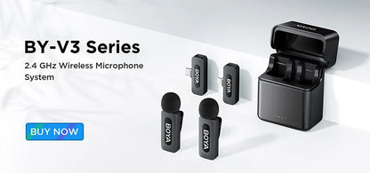 BOYA Wireless Lapel 2pcs Microphone for Android Smartphone Laptop - Omnidirectional USB C Condenser Video Recording Microphone