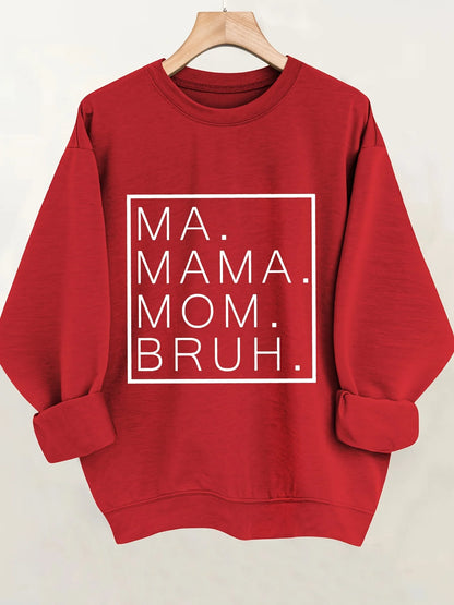 Women's Autumn and Winter Loose Casual Comfortable Letter Printed Thick Long-Sleeved Round Neck Hoodie Pullover