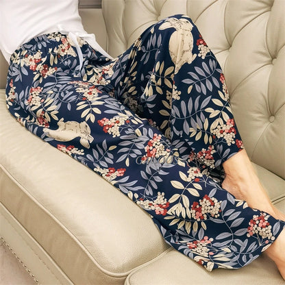Women Cotton Casual Trousers Summer Loose Pajamas Home Pants Thin Wide Leg Pants Fashion Oversized Sleep Bottoms Korean Pants
