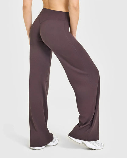 VEQKING Soft Active Women Yoga Pants Strait-leg Yoga Pilates Trousers Naked Feel Gym Fitness Peach Hip Outfits Loose Fit Bottoms