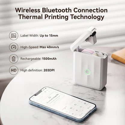 Niimbot D110 Mini Handheld Thermal Label Maker Wireless Sticker Machine Inkless Pocket with Label Sticker for Home Office