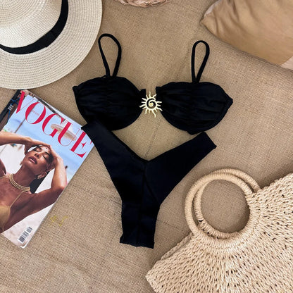 Push Up Swimwear - Sexy Brazilian Bikini Set With High Waist Two Piece Bathing Suit
