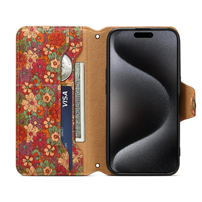 Wallet i Phone 15 Case for Coque iPhone 17 16 15 14 13 12 11 Pro Max 7 8 Plus X XS XR Case High Quality Leather Totem Flip Cover