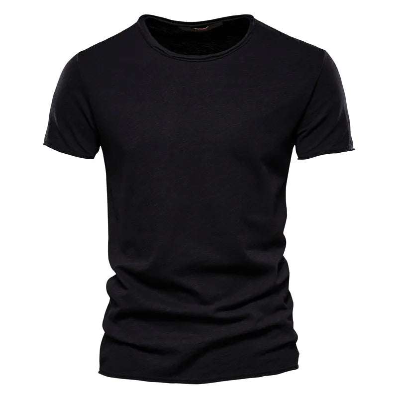 Cotton Men T-Shirt - V-Neck Slim Fit Tee | Breathable Lightweight Summer Top