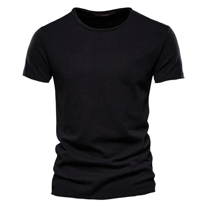 Cotton Men T-Shirt - V-Neck Slim Fit Tee | Breathable Lightweight Summer Top