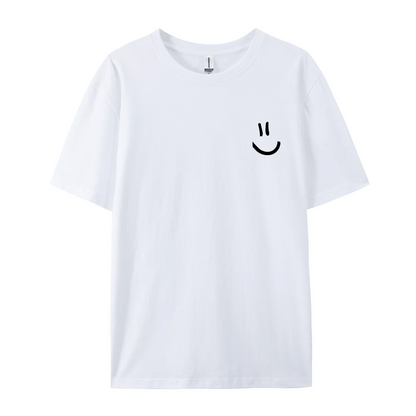 Men Graphic T Shirt - Minimalist Smile Print Cotton Tee | Breathable Summer Casual