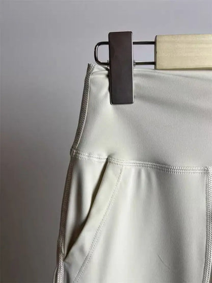 Women's Loose-Fit Sports Pants with Pockets, Straight-Leg High-Waist Athletic Fitness Pants, Yoga Pants, Pilates Trousers