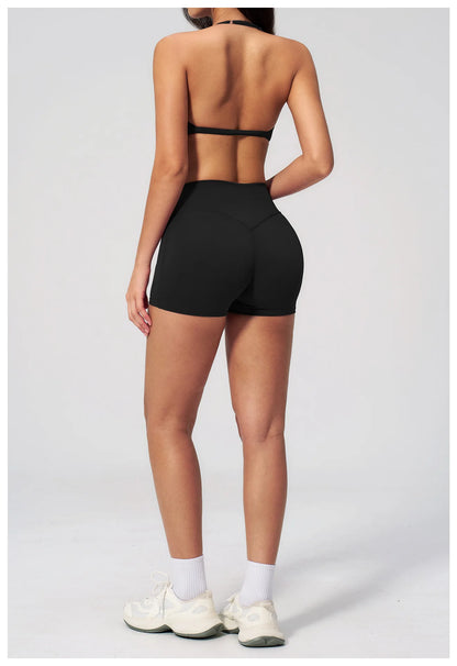 Summer Yoga Set 2 Pieces Women Tracksuit Workout Clothes Sports Outfits High Waist Shorts Fitness Sports Suit Female Gym Clothes