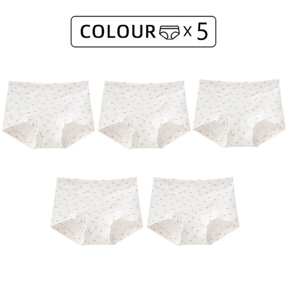 FallSweet 5/10PCS Plus Size Cotton Panties Seamless Women Mid-Rise Underwear Soft Breathable Underpants Briefs Female Lingerie