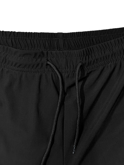 Men's Casual Shorts - Elastic Waist Zipper Pocket Quick Dry Running Shorts for Men