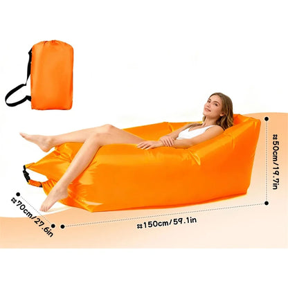 Portable Air Sofa Waterproof Fast Inflatable Lounger for Beach Camping Picnic Lightweight Durable Lazy Couch with Carry Bag