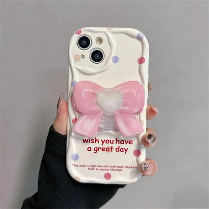 Floral Flower Bracket Case Cover for Samsung Galaxy S26 S25 S24 FE S22 S23 Ultra Plus A57 A37 A56 A55 A54 A16 A17 5G Wavy Shell