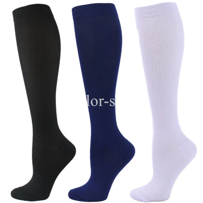 Compression Sports Socks - 3 Pairs Anti Slip Knee High Socks for Football & Basketball