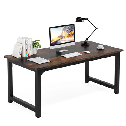 Large Office Desk | Modern Computer Desk - Spacious Writing Workstation for Home Office