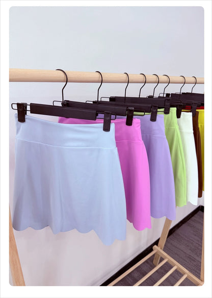 Women Gym Training Set 2 Piece Backless Push Up Sports Bra High Waist Tennis Skirt with Shorts High Elastic Slim Fit Activewear