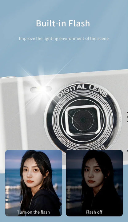 4K Digital Camera – Travel Selfie Camera with 50 Megapixels, HD Photography & 2.4 Inch Screen