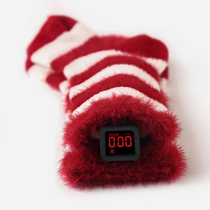 2025 New Year Baby Winter Thicken Socks Kids Cute Stripe Color Matching Warm Floor Socks Children Girls Fleece Padded Socks