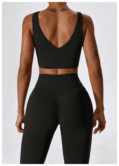 Women Yoga Set – Seamless Sportswear Gym Legging & Fitness Bra Crop Top