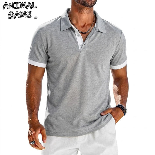 Summer Mens Short Sleeve Polo Shirt Lightweight Lapel Tshirts Breathable Sport T-shirts for Men Sports Solid Streetwear Cool Top