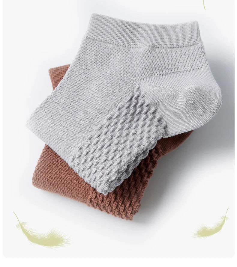 4 Pairs Men's Socks Classical Pure Cotton Antibacterial Deodorant Mesh Sweat Absorption Foot Massage Short Socks Sports Bussiess