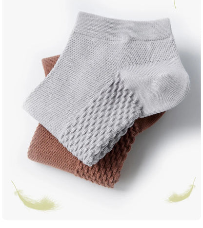 4 Pairs Men's Socks Classical Pure Cotton Antibacterial Deodorant Mesh Sweat Absorption Foot Massage Short Socks Sports Bussiess