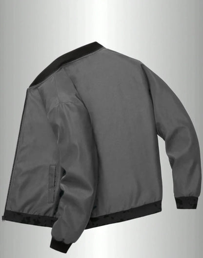 2024 Spring and Autumn New Baseball Collar Short Loose Solid Color Jacket Men's Business Casual Thin Coat Trend