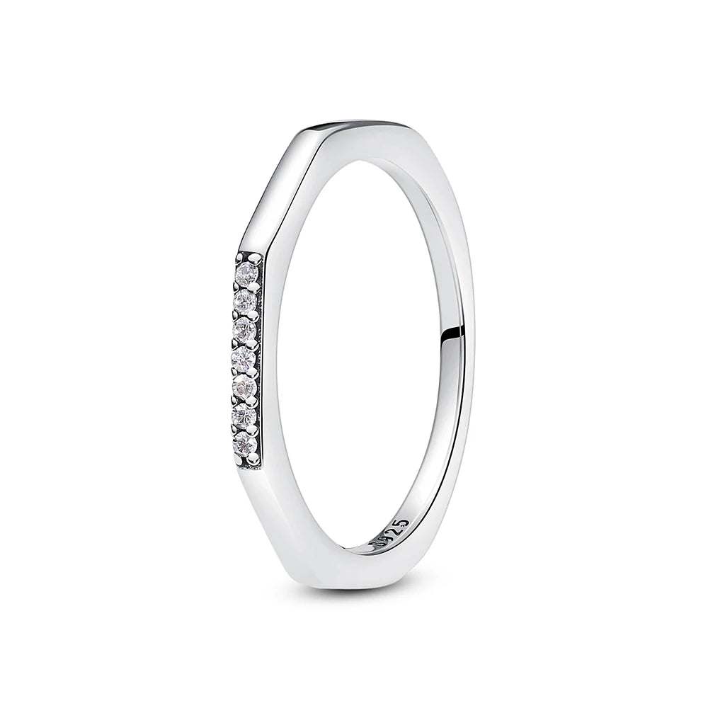 Sterling Silver Rings - 925 Silver Jewelry With Cubic Zirconia & Pave Setting