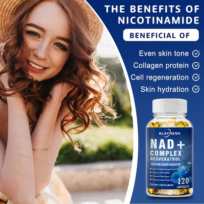 NAD Supplement Extra Strength for Women & Men, Resveratrol, PQQ, CoQ10 & Vitamin B3 – Energy Antioxidant,Cell Health Support