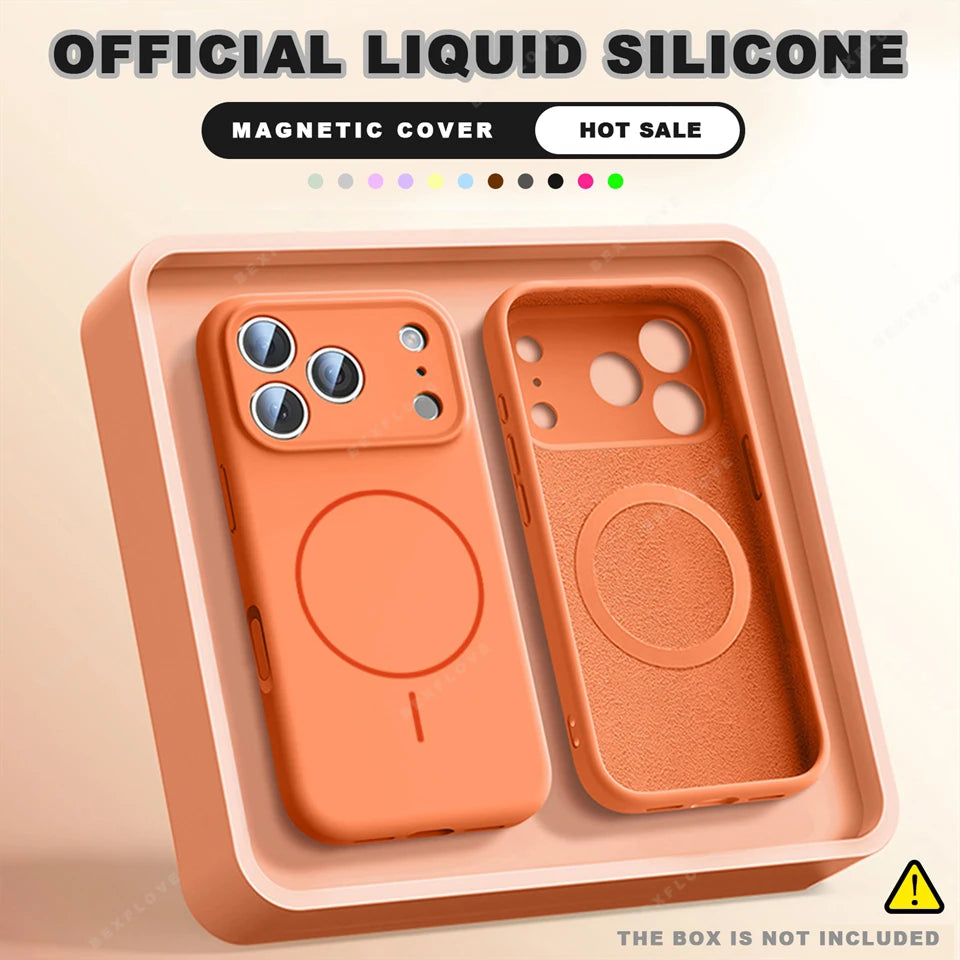Liquid Silicone Magnetic Phone Case - iPhone 16E1112131617 Pro Max  Air 151416 Plus MagSafe Cover - ZOOMNSTORE