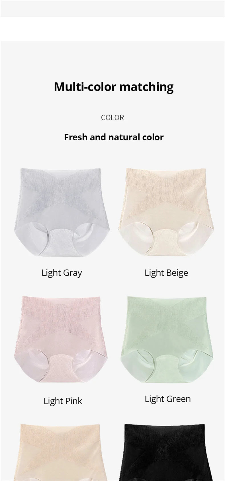 Flarixa 3PCS Seamless High Waist Panties for Women Ultra Thin Ice Silk Panties Comfort Briefs Antibacterial Underwear Underpants