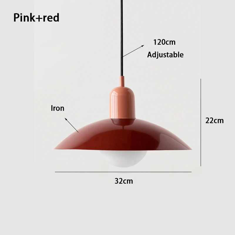 Modern Pendant Lights – Dining Room Chandeliers With Green Iron Lampshade & LED Bulbs
