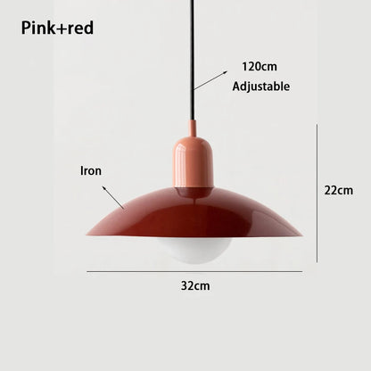 Modern Pendant Lights – Dining Room Chandeliers With Green Iron Lampshade & LED Bulbs