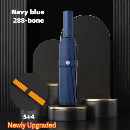 Stormproof Windproof Automatic Folding Rain Umbrella for Men, Large Strong Reinforced 288 Bone, Sun UV UPF50+ Parasol