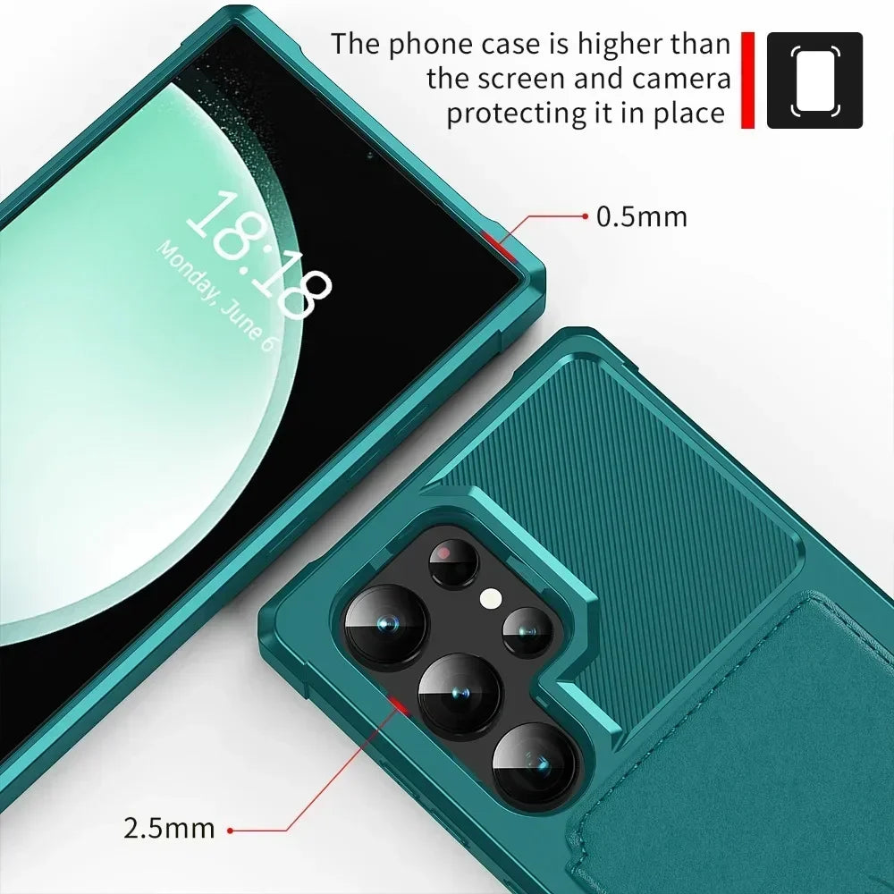 Card Wallet Case for Samsung Galaxy S24 S23 FE S25 Plus S22 S21 S26 Ultra A17 A37 A56 A36 A55 A35 A15 A54 A34 A52S A05S A05 A16