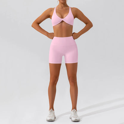 Women Yoga Suit - Quick Dry Gym Tracksuit With Long Sleeve Top & High Waist Leggings
