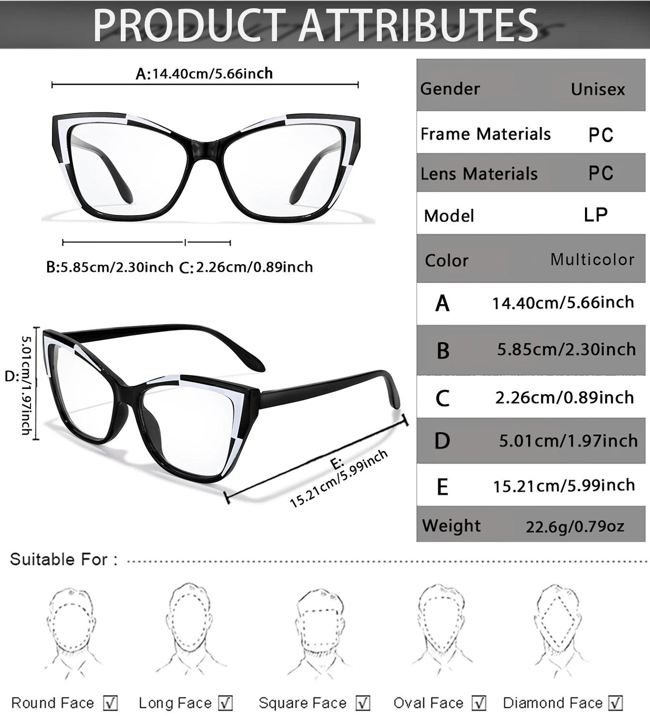 Cateye Reading Glasses – Trendy Ultralight Eyewear with Polycarbonate Lenses for Clear Vision